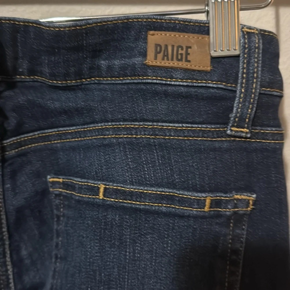 PAIGE skyline ankle peg jeans size 27 EUC dark wash premium denim emery blue - Picture 9 of 13